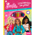 Livro de colorir Barbie Colorindo com Glitter, capa rosa com glitter, 3 Barbies e tubinhos de glitter. — Plenitude