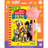 Diário Secreto Pets, capa amarela com cachorros e gato, caneta pompom rosa e cadeado. — Plenitude
