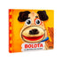 Livro fantoche "Bolota O Mistério dos Cheiros", capa amarela com um cachorro marrom. — Plenitude