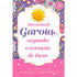 Livro Devocional Garota Segundo o Coração de Deus, de Marilene Terrengui, capa rosa e roxa com um sol amarelo. — Plenitude