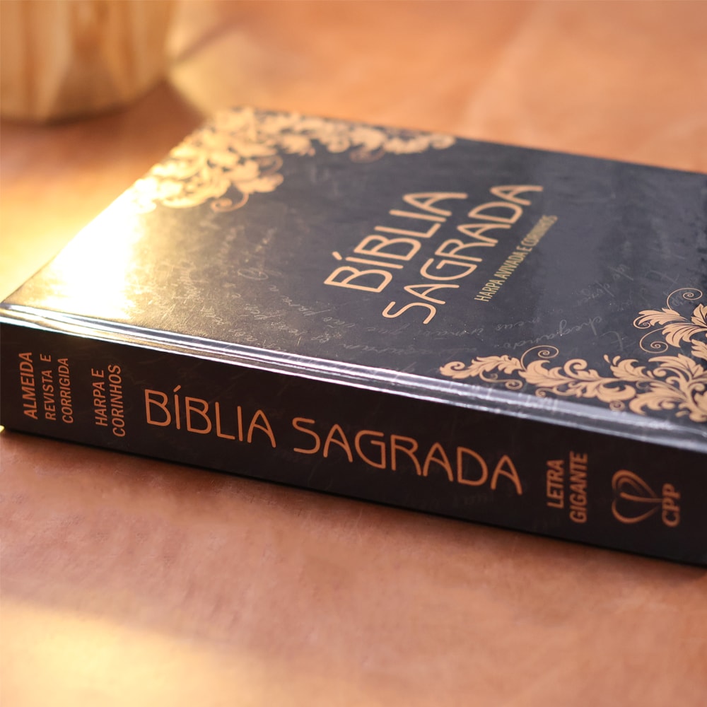Bíblia Sagrada Arabesco Bronze | ARC | Letra Gigante | Harpa Avivada e Corinhos | Capa Dura