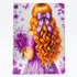 Bíblia Sagrada Filha do Rei, capa dura lilás com ilustração de menina ruiva de costas segurando buquê de rosas roxas. — Plenitude