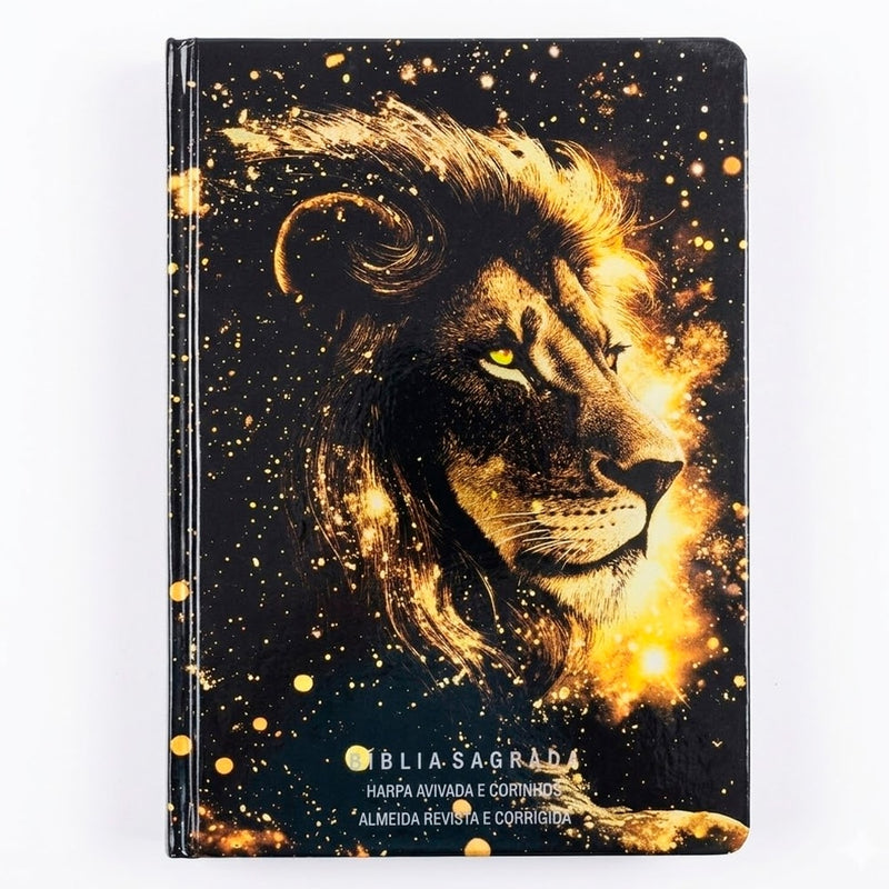 Bíblia Sagrada Leão Dourado | ARC | Letra Gigante | Harpa Avivada e Corinhos | Capa Dura