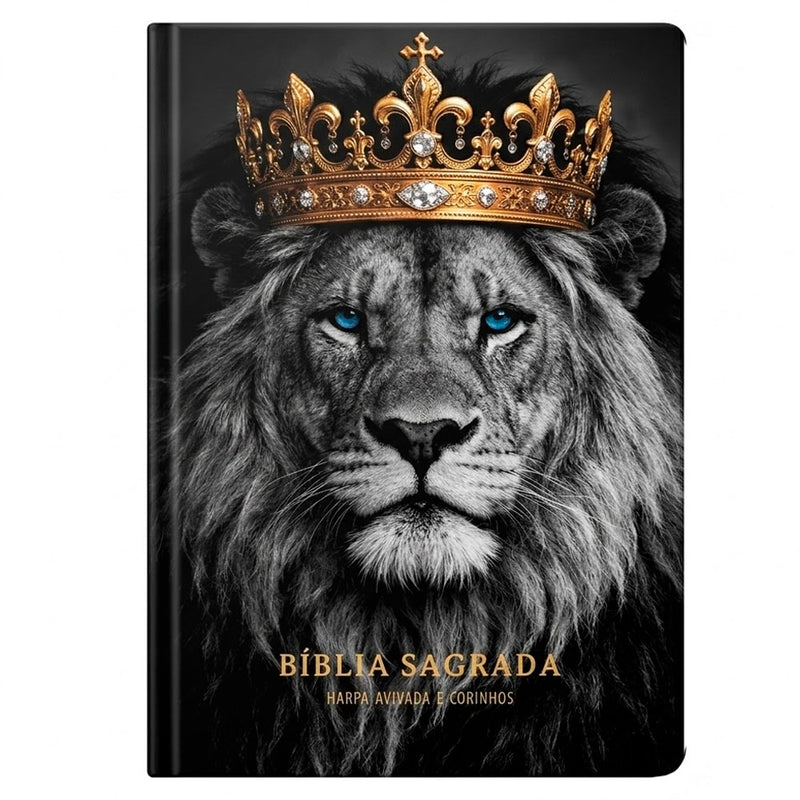 Bíblia Sagrada Rei Leão Coroa PB | ARC | Letra Gigante | Harpa Avivada e Corinhos | Capa Dura
