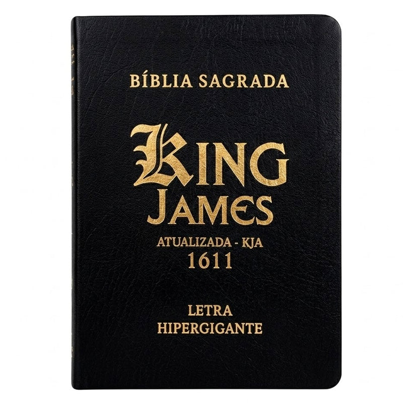 Bíblia Sagrada King James | KJA | Letra Hipergigante | Com Índice | Capa PU Luxo Preta