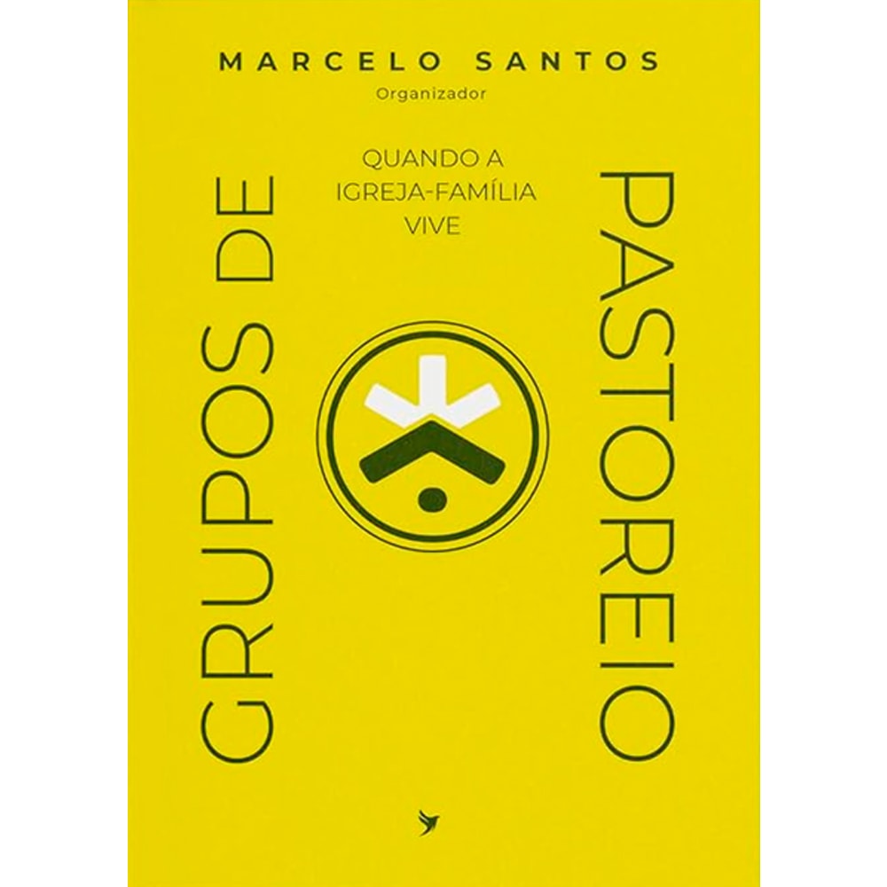 Livro Quando a Igreja-Família Vive de Marcelo Santos, capa amarela com título em branco. — Plenitude