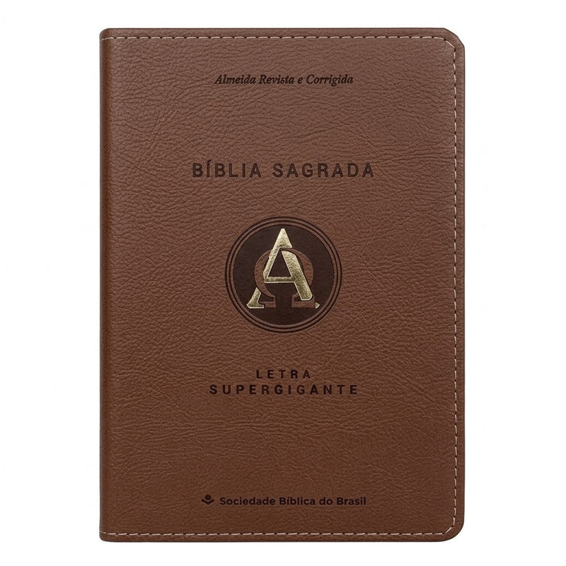 Bíblia Sagrada Alfa e Ômega | ARC | Letra Supergigante | Marrom