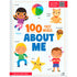 Livro infantil 100 First Words About Me, capa branca com desenhos coloridos. — Plenitude
