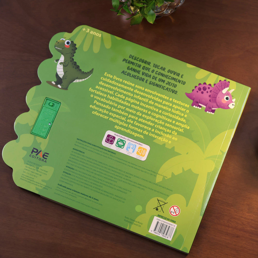 Livro Sonoro Toque e Sinta | Descubra os Dinossauros