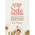 Livro A Casa das Sete Colunas de Jean Haworth, capa branca com rosas e colunas. — Plenitude