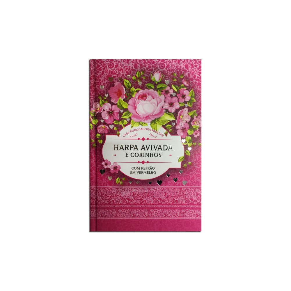 Harpa Avivada e Corinhos Floral Pink Letra Hipergigante | Capa Dura