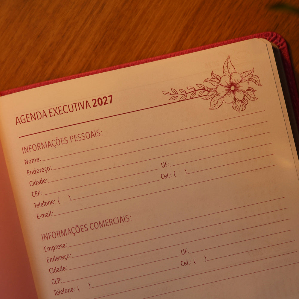 Agenda Executiva Diária 2027 | Pão Diário | Rosa Feminina