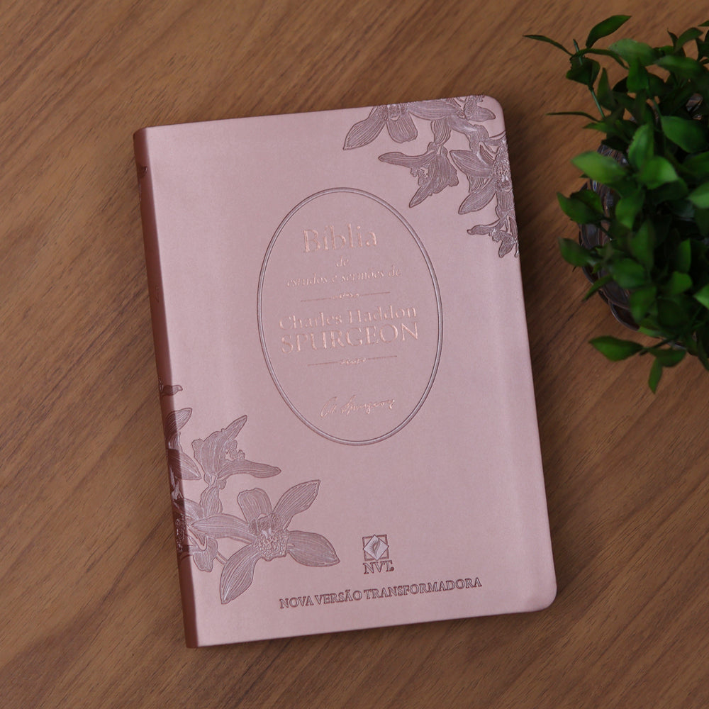 Bíblia de Estudos e Sermões de C. H. Spurgeon | NVT | Capa Rosé