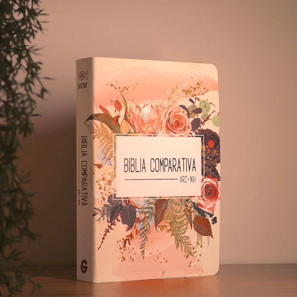Bíblia Sagrada Edição Comparativa | ARC e NVI | Letra Média | Capa Luxo Flor de Henna