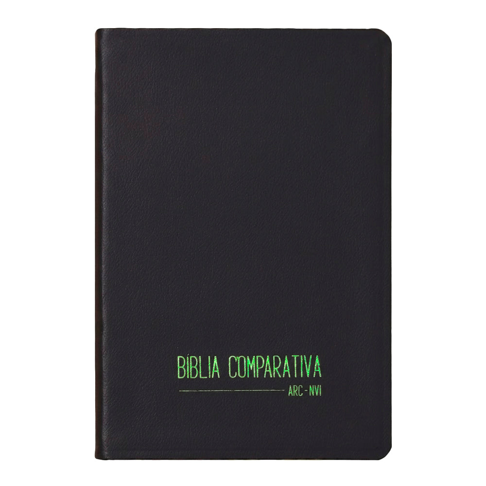 Bíblia Sagrada Edição Comparativa | ARC e NVI | Letra Média | Capa Luxo Fresh Preta