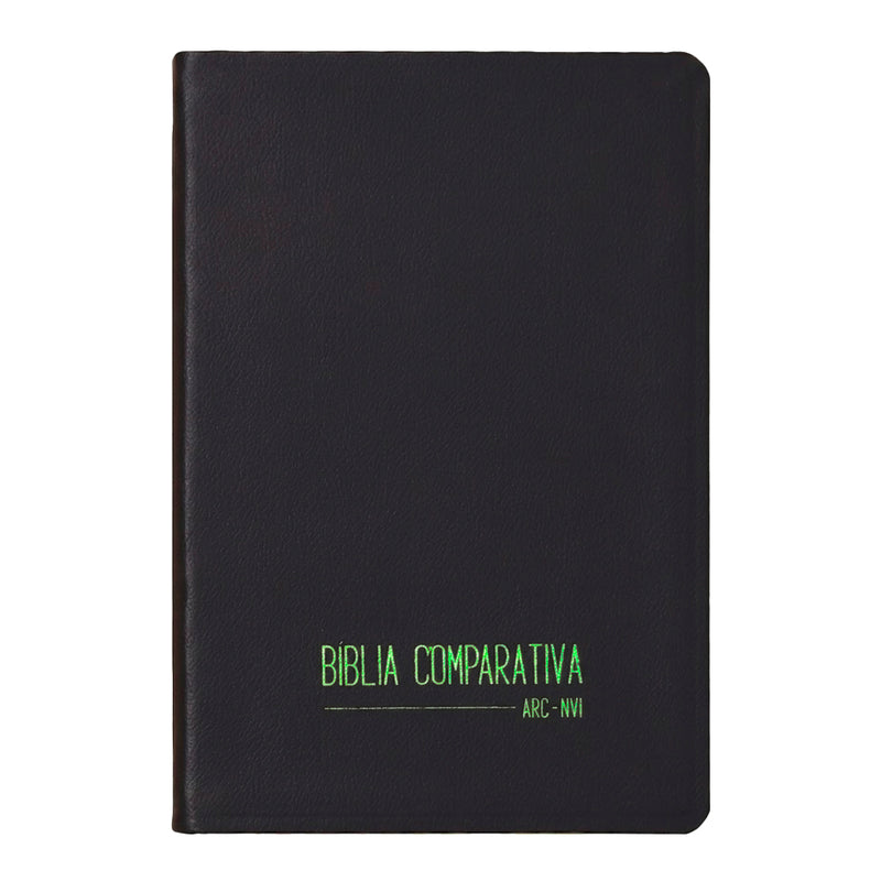 Bíblia Sagrada Edição Comparativa | ARC e NVI | Letra Média | Capa Luxo Fresh Preta
