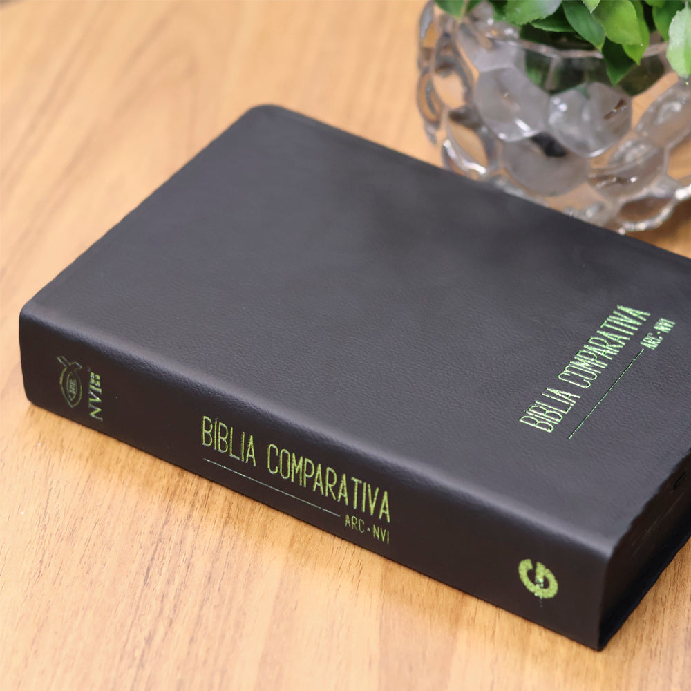 Bíblia Sagrada Edição Comparativa | ARC e NVI | Letra Média | Capa Luxo Fresh Preta