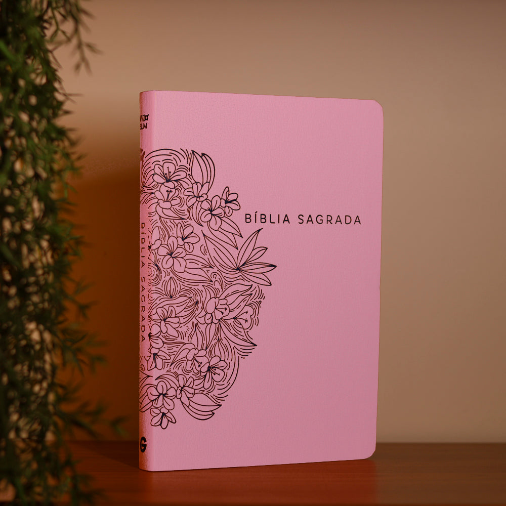 Bíblia Sagrada Slim | NVI | Letra Maior | Capa Luxo Nude