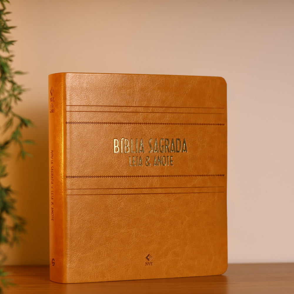 Bíblia NVT Leia e Anote | Letra Grande | Capa Caramelo