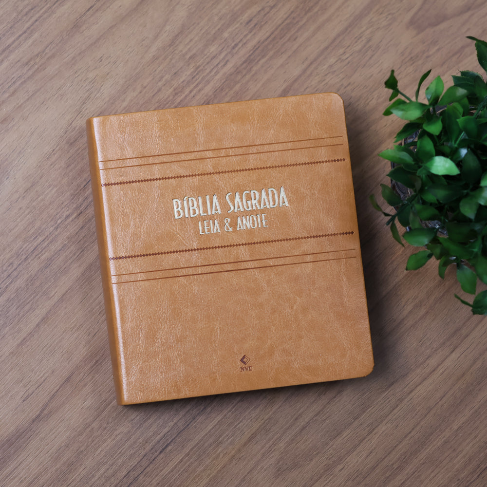 Bíblia NVT Leia e Anote | Letra Grande | Capa Caramelo