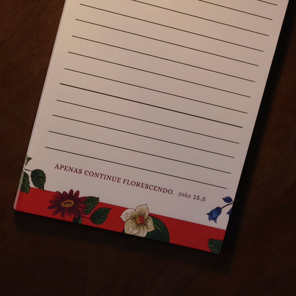 Bloco de Anotações Checklist | Flores Laranjas