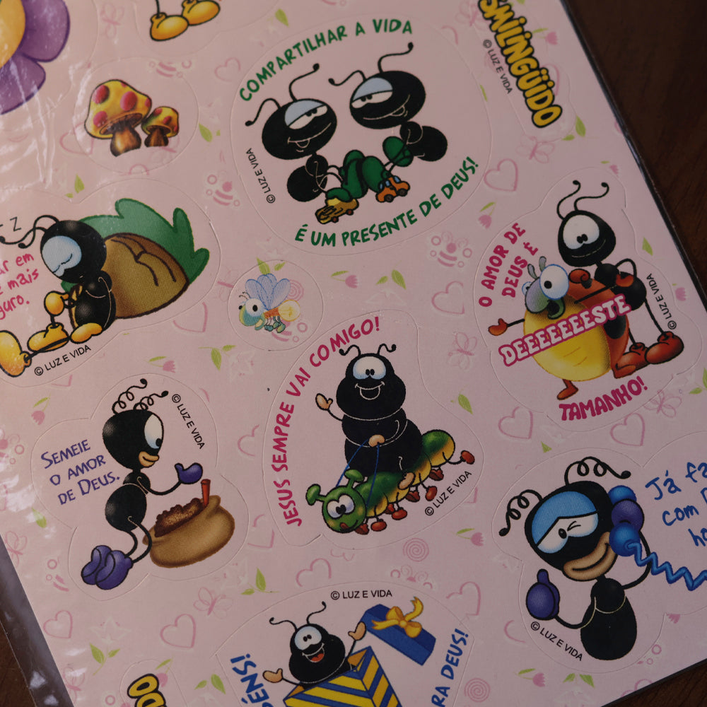 Cartela de Adesivos Stickers | Nº 22 | Smilinguido