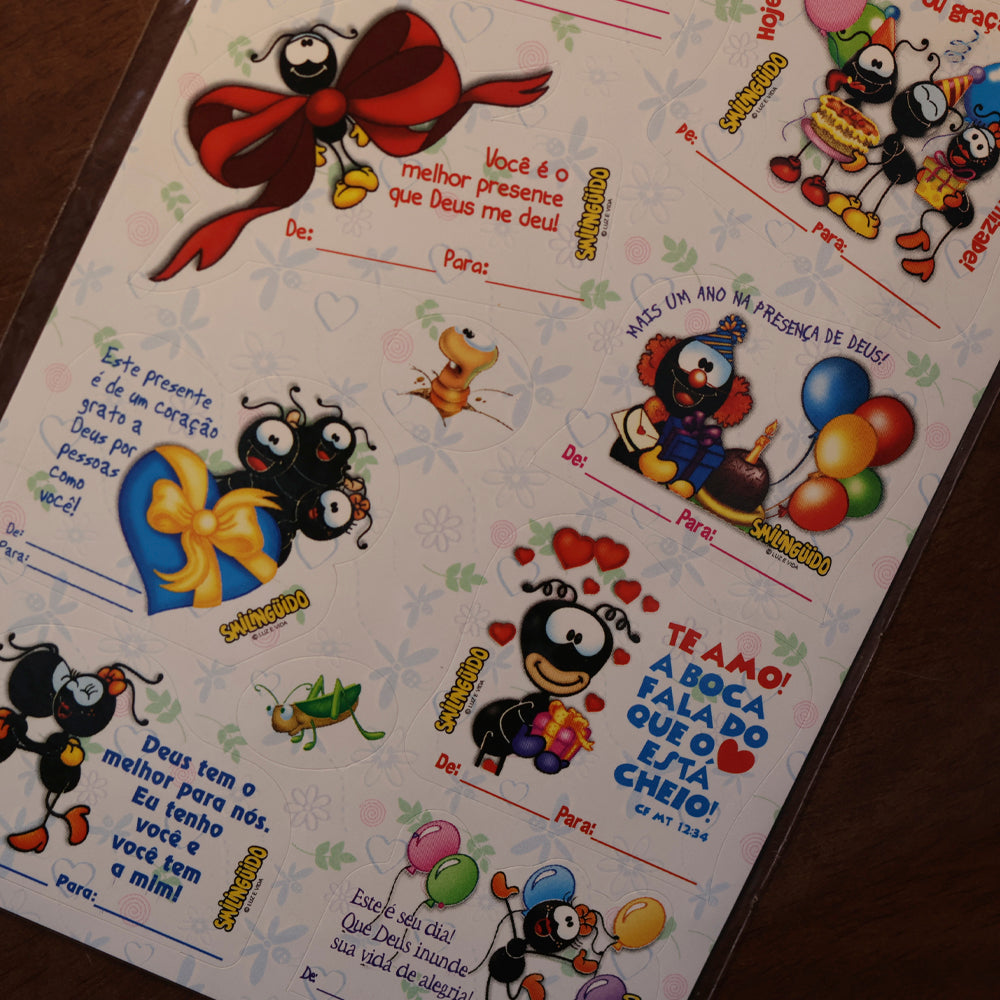 Cartela de Adesivos Stickers | Nº 25 | Smilinguido