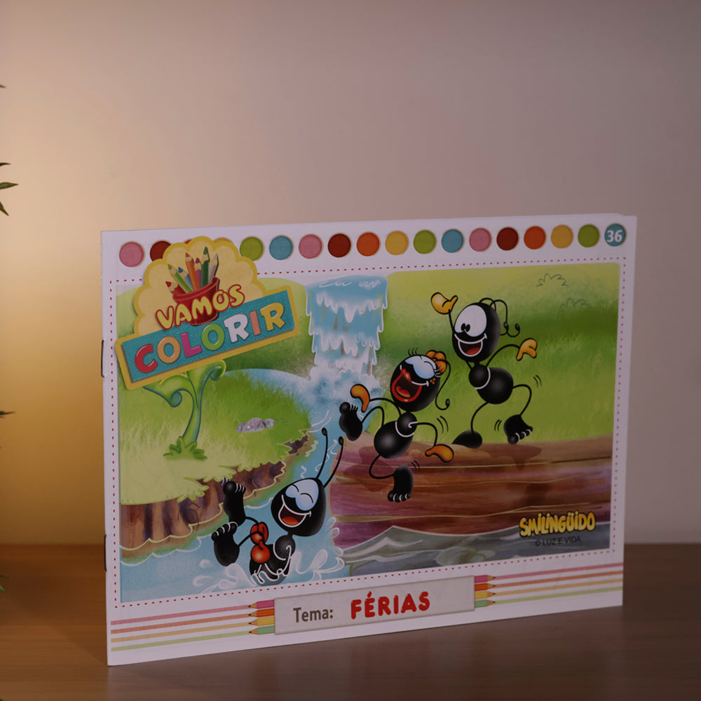 Livro Vamos Colorir | Férias | Smilinguido