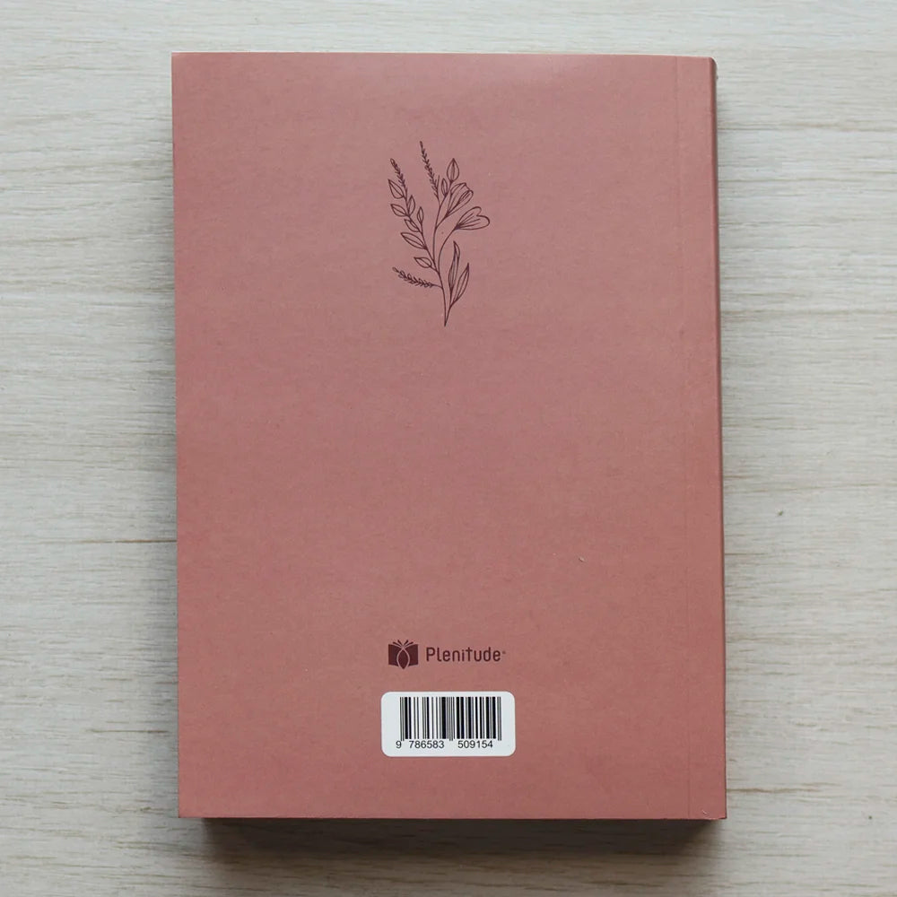 Kit Livro Bloco de Anotações | Capa Brochura e Bíblia Sagrada Flor Minimalista Marrom | NAA | Letra Normal | Capa Ilustrada