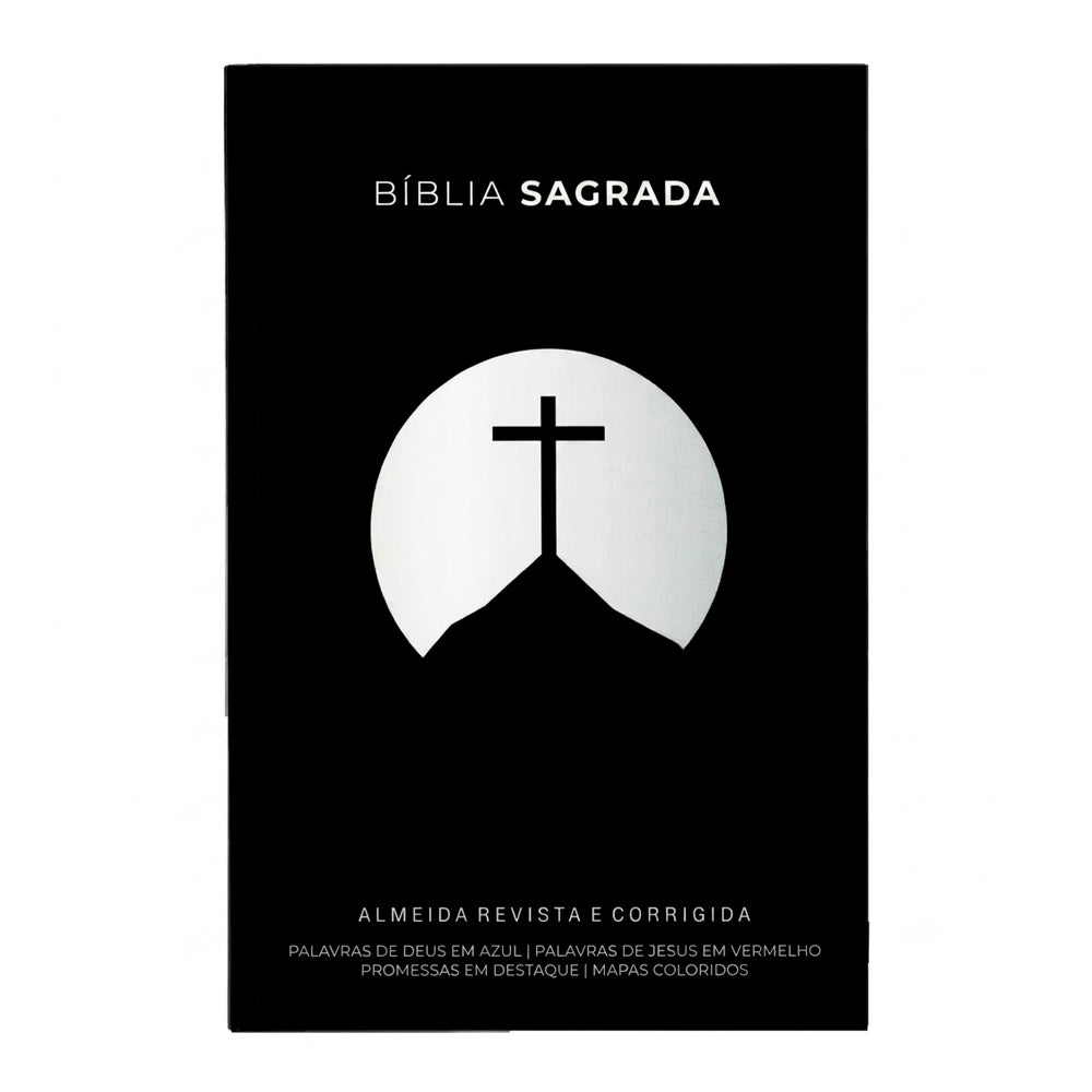 Bíblia Cruz Preta | ARC | Letra Maior | Harpa e Corinhos | Capa Brochura