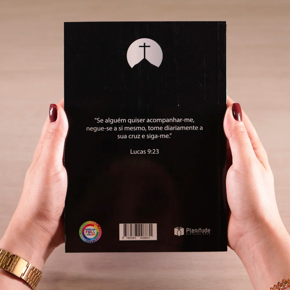 Bíblia Cruz Preta | ARC | Letra Maior | Harpa e Corinhos | Capa Brochura