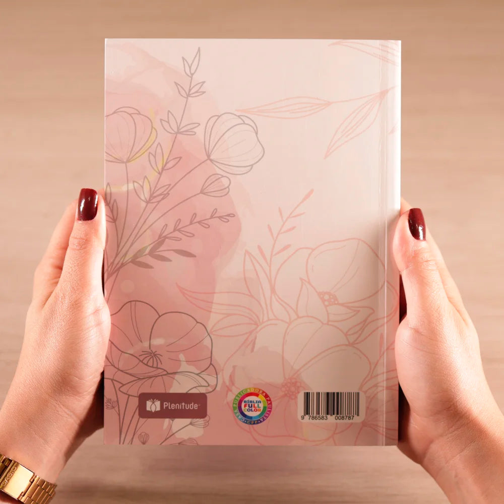 Bíblia Floral Rosa | ARC | Letra Maior | Harpa e Corinhos | Capa Brochura