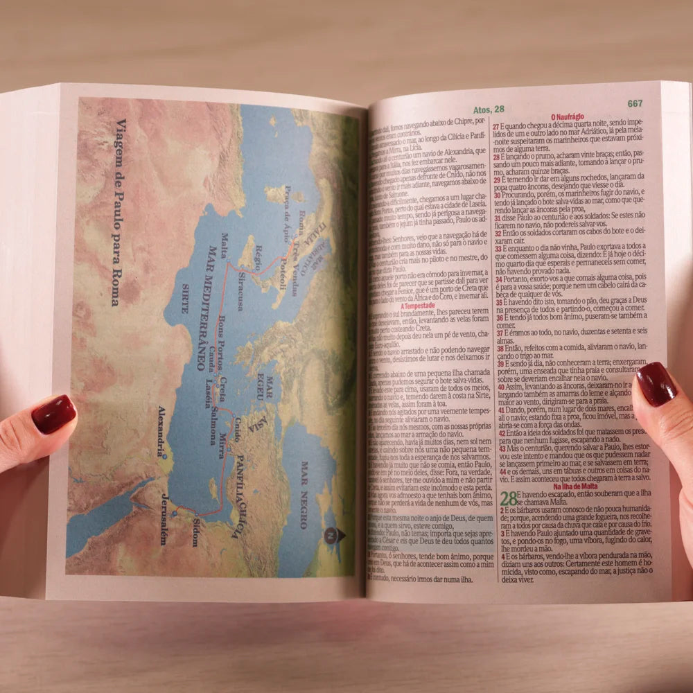 Bíblia Floral Rosa | ARC | Letra Maior | Harpa e Corinhos | Capa Brochura