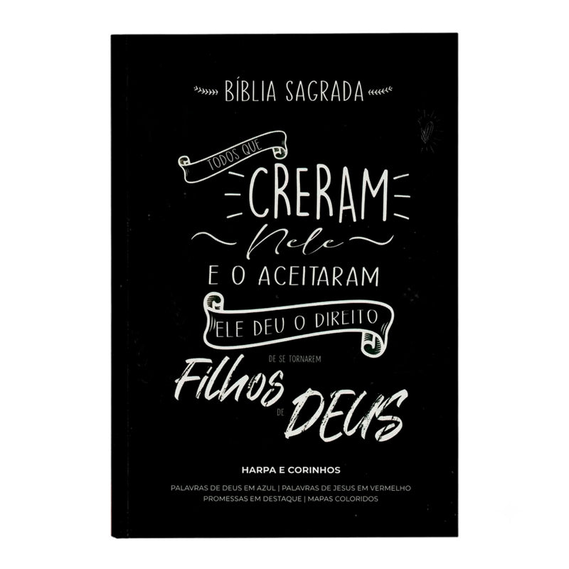 Bíblia Sagrada Creram Nele | ARC | Letra Maior | Harpa e Corinhos | Capa Brochura