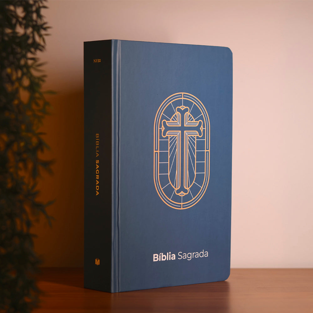 Bíblia Sagrada Vitral Azul | NVI | Letra Grande | Capa Dura