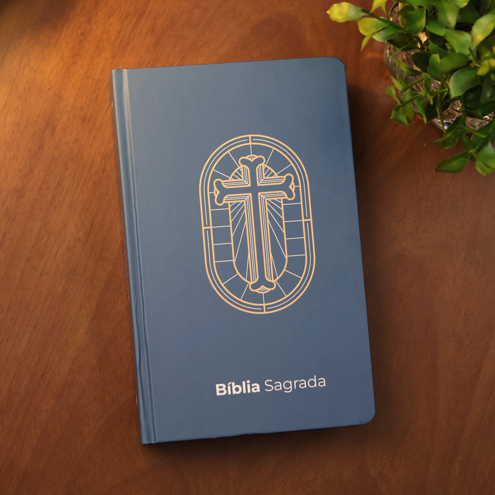 Bíblia Sagrada Vitral Azul | NVI | Letra Grande | Capa Dura