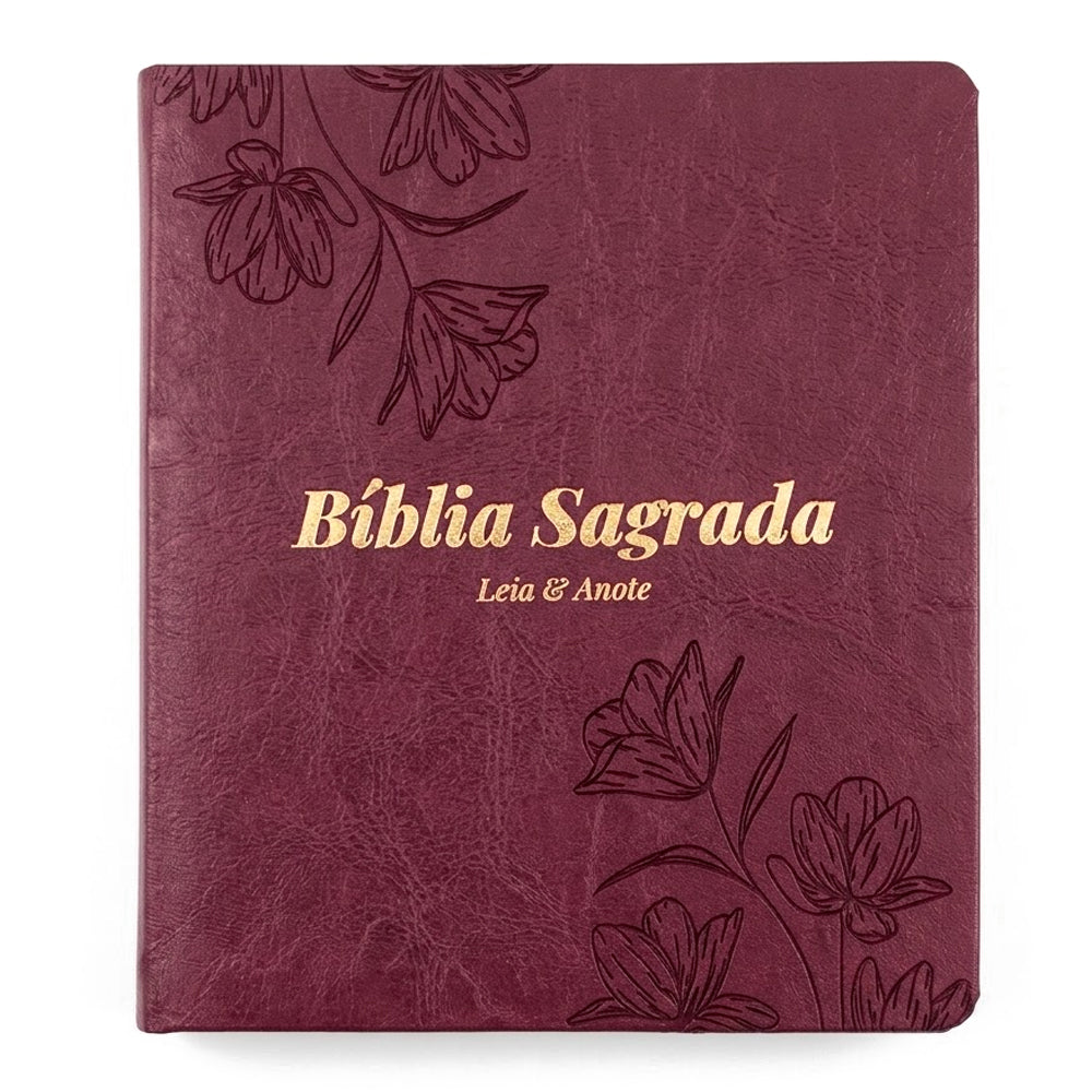 Bíblia Sagrada Jardim da Graça | Leia e Anote | NVI | Capa Luxo Vinho