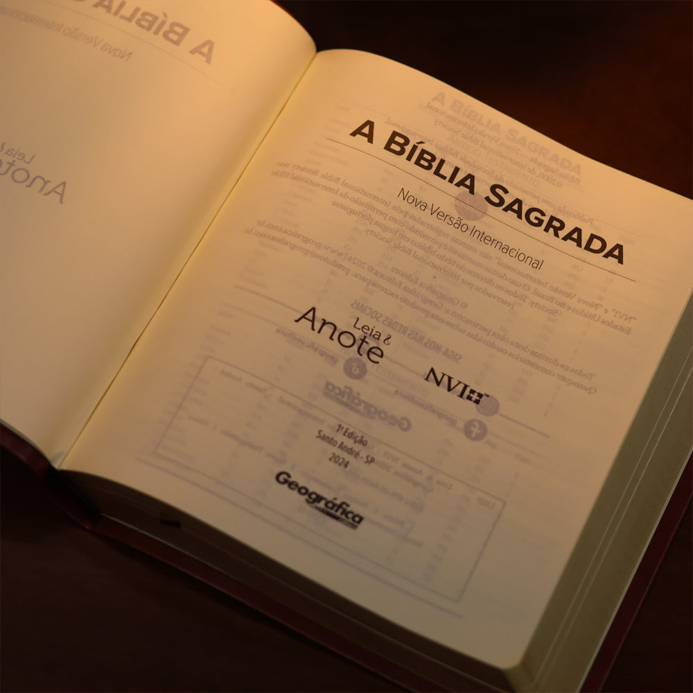 Bíblia Sagrada Jardim da Graça | Leia e Anote | NVI | Capa Luxo Vinho
