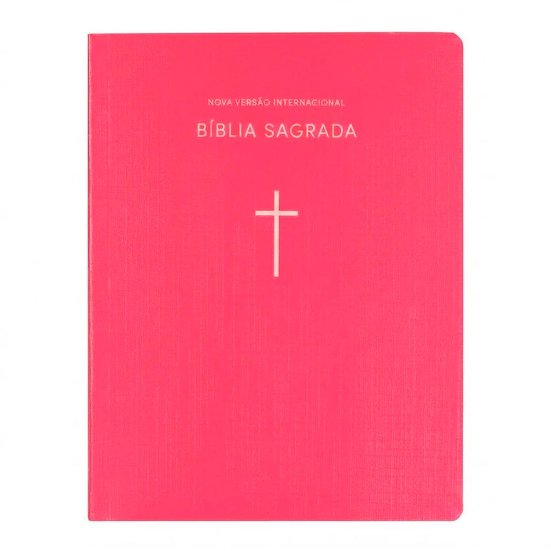 Bíblia Sagrada  | NVI | Capa Brochura Cruz Rosa