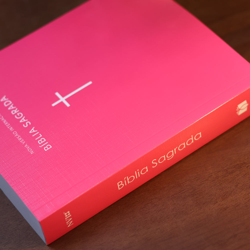 Bíblia Sagrada  | NVI | Capa Brochura Cruz Rosa