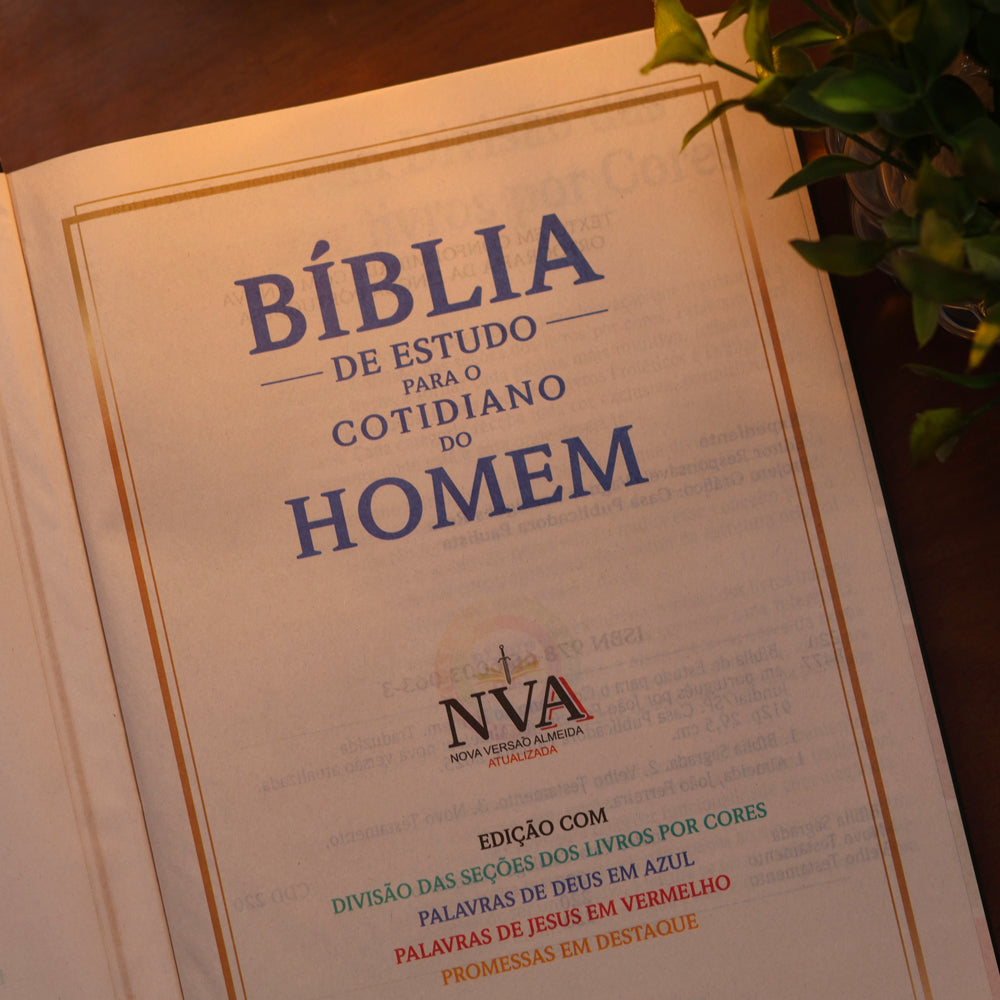 Bíblia de Estudo Para o Cotidiano do Homem | NVA | Full Collor | Capa Dura Bicolor