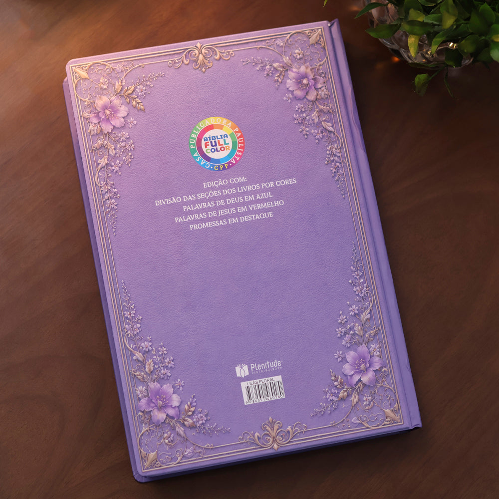 Bíblia de Estudo Para o Cotidiano da Mulher | NVA | Full Collor | Capa Dura Lilás Floral