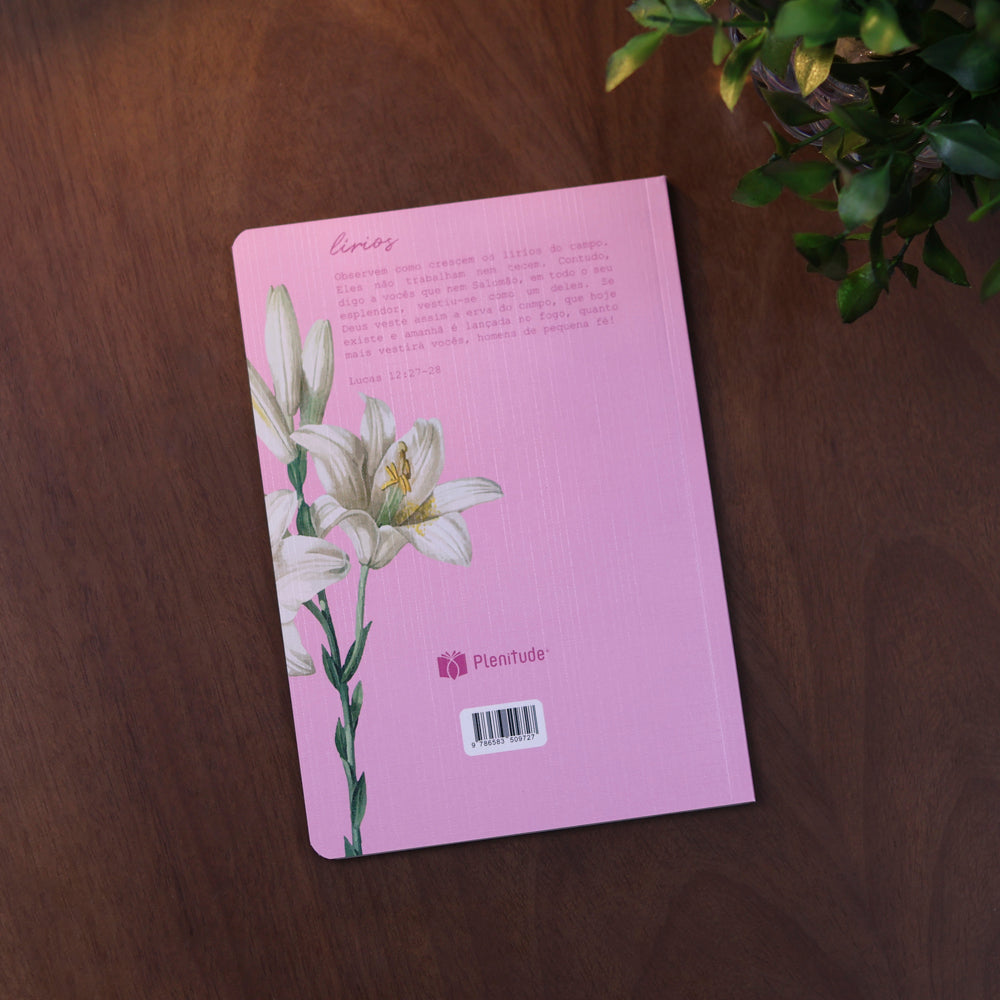 Bloco de Anotações Lírios Rosa