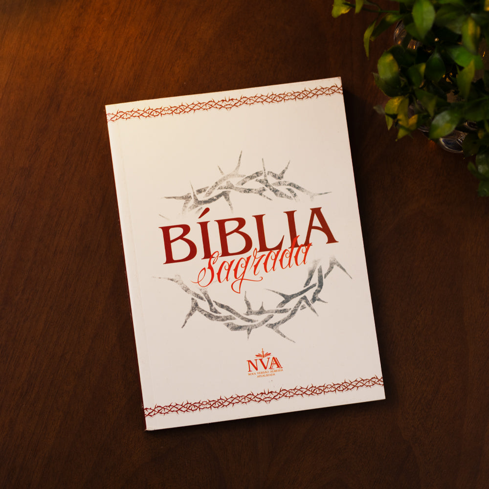 Bíblia Sagrada Coroa Branca | NVA | Full Color | Capa Brochura
