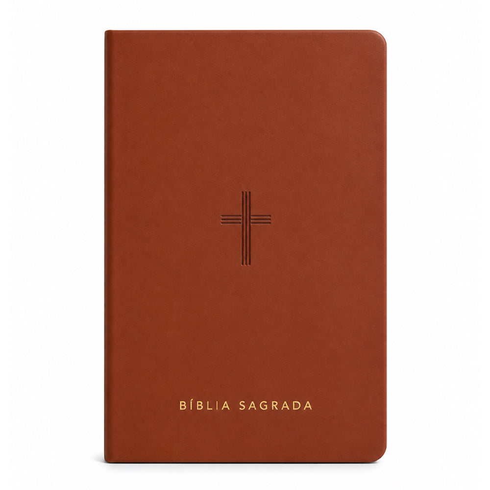 Bíblia Slim Cruz | NVT | Capa Luxo Marrom