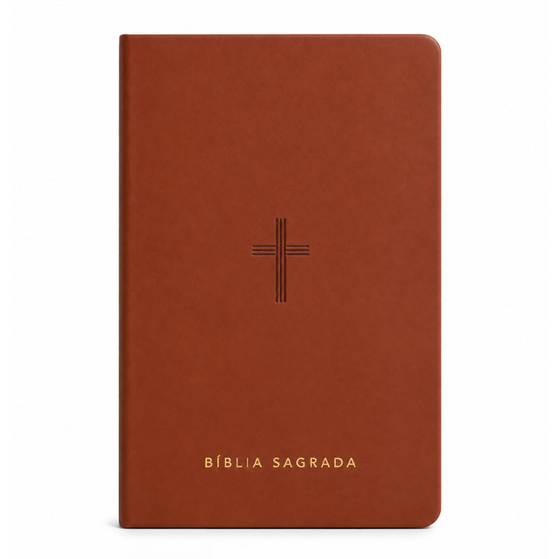 Bíblia Slim Cruz | NVT | Capa Luxo Marrom