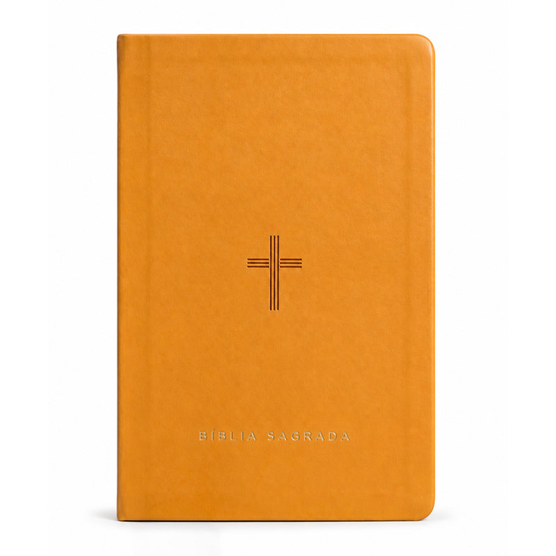 Bíblia Slim Cruz | NVT | Capa Luxo Caramelo