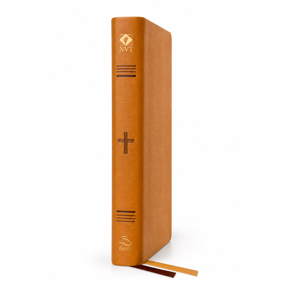 Bíblia Slim Cruz | NVT | Capa Luxo Caramelo