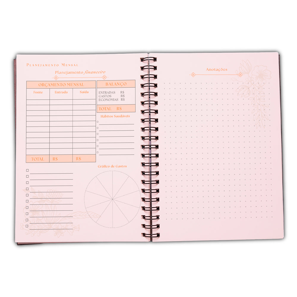 Planner Contando os Meus Dias | Capa Floral Verde