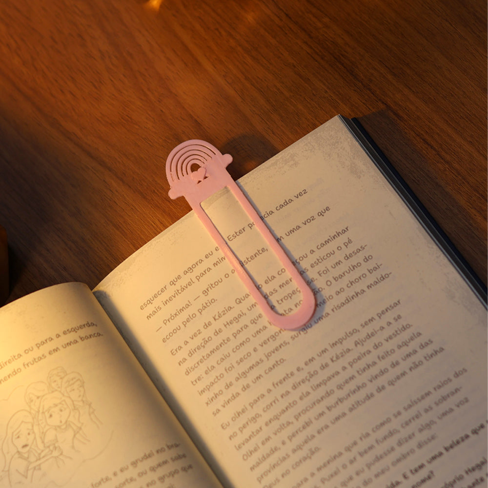 Marca Página 3D | Arco-íris Rosa
